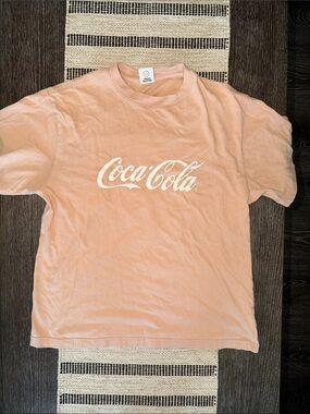 PACSUN Coca Cola Peach Crewneck Logo Tee